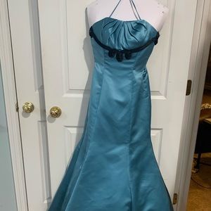 Turquoise/black formal dress
